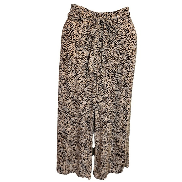 American Eagle Palazzo Wide Leg Paper Bag Tie Waist Pants M - Picture 1 of 10